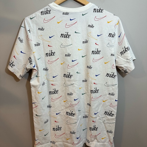 Nike Swoosh 50 all over logo print t-shirt in white Medium - Picture 8 of 9
